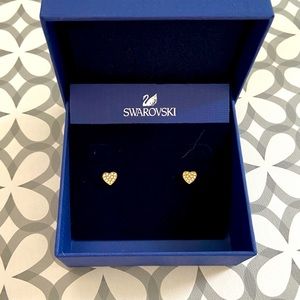 New Swarovski Cupid Pierced Heart-Shaped Earrings